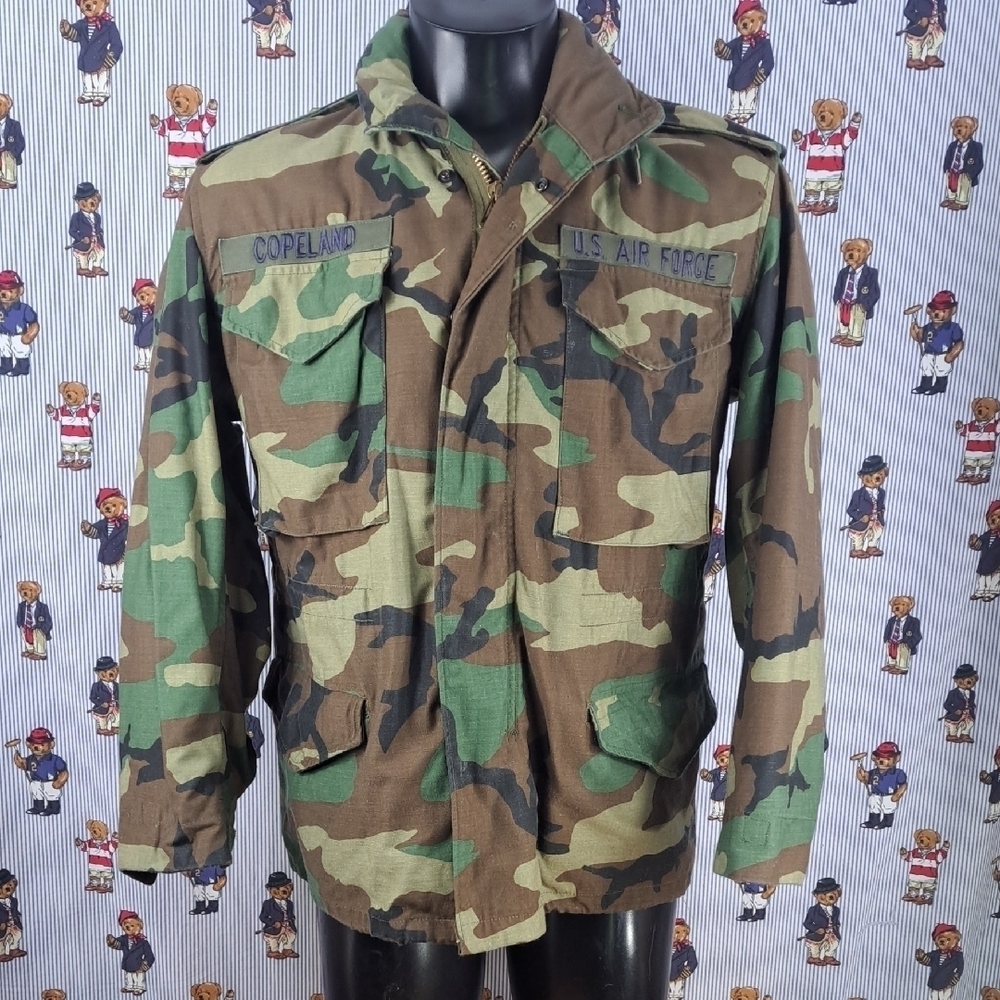 Cold-weather field full zip full snap lined hooded Sm Short camouflage jacket